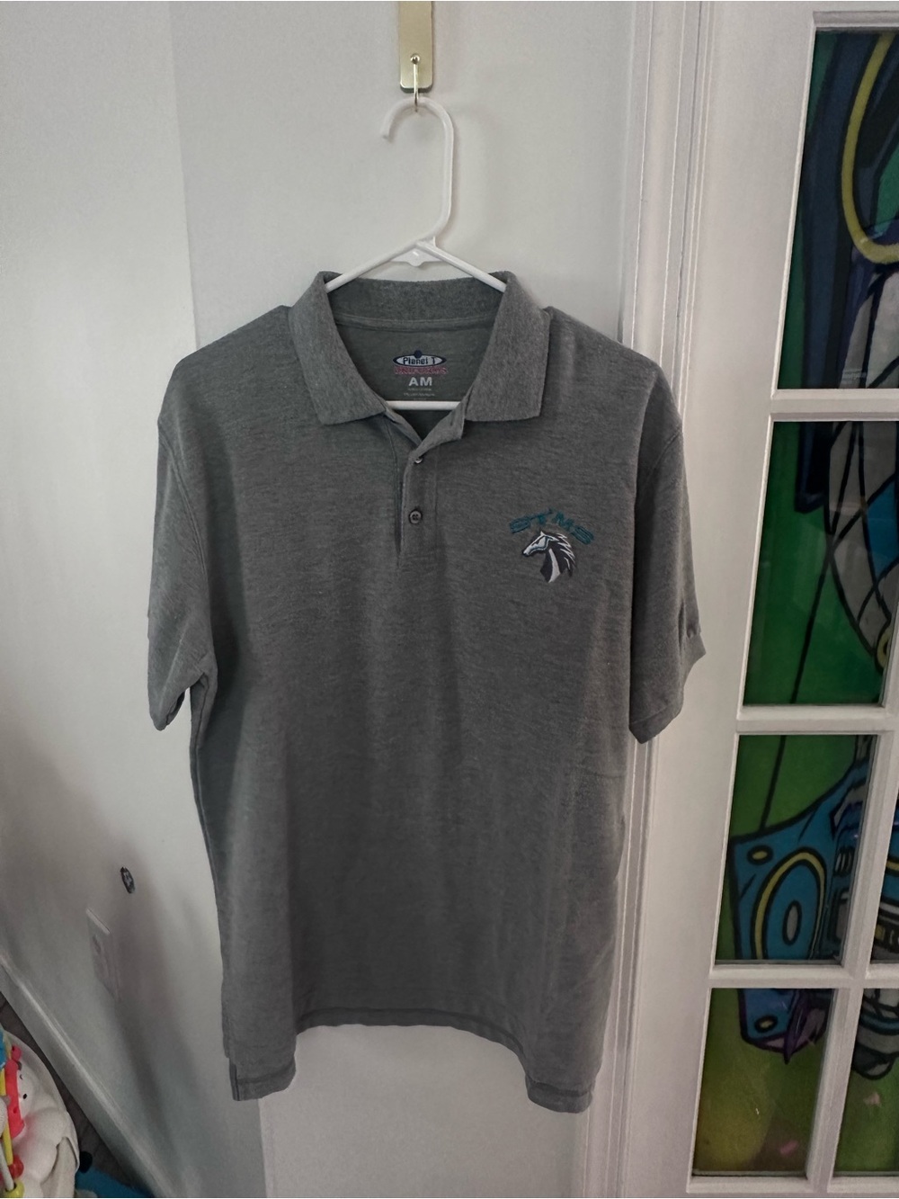 Silver Trail Middle School STMS Grey Polo Shirt - Men's Classic Collared Tee AM